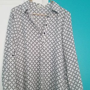 Pleione Anthropologie Black and White Size L Top